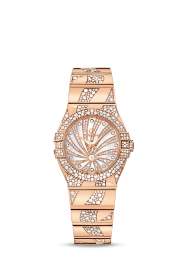 Omega Constellation Quartz 27 Polished Red Gold / Snow / Diamond Supernova